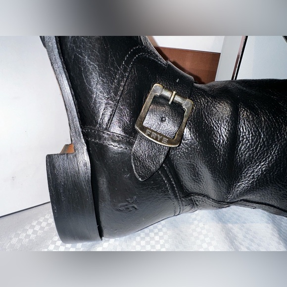 Frye Tall Black Leather Boots. Size 10 - Picture 6 of 13